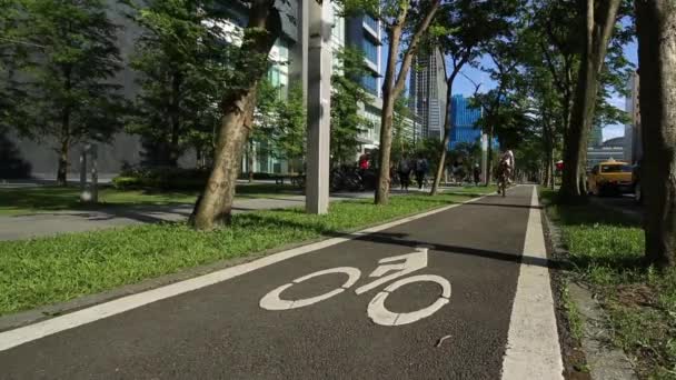 Tajpej Tajwan Czerwca 2016 Dorosły Azjata Jeździ Rowerze Parku Miejskim — Wideo stockowe