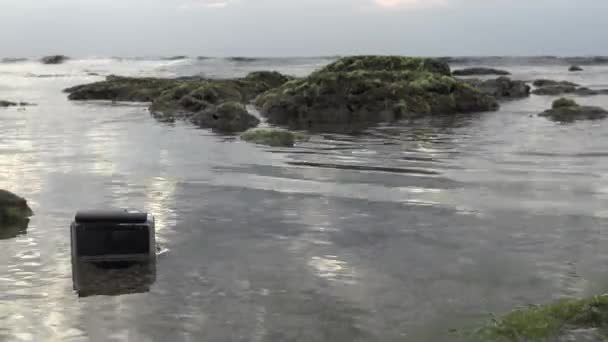 Nova Câmera Ação Prova Água Disparando Uma Timelapse Uma Bela — Vídeo de Stock