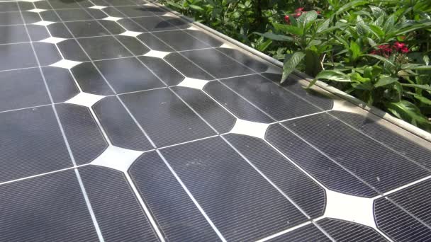 Ultra Güneş Panelinin Fotovoltaik Hücrelerini Kapatın Temiz Enerji Güneş Enerjisi — Stok video