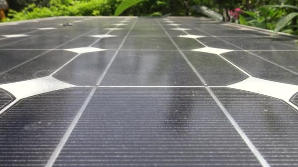 Ultra Primer Plano Células Fotovoltaicas Del Panel Solar Generadores Placas — Vídeos de Stock