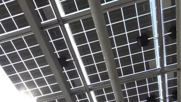 Ultra Close Fotovoltaïsche Cellen Van Zonnepanelen Schone Elektrische Zonne Energie — Stockvideo