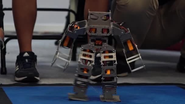 Tecnologia Robotica Competizione Robot Moderno Pronto Combattere Lotta Robotica Intelligente — Video Stock