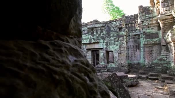 Preah Khan Αρχαία Ερείπια Μνημείου Στο Angkor Wat Thom Καμπότζη — Αρχείο Βίντεο