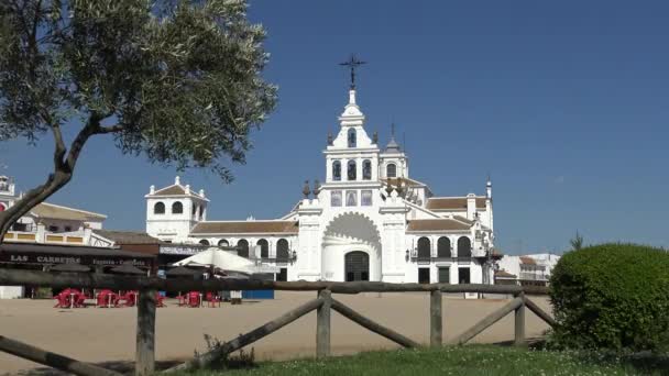 Rocio Remetelakása Egyház Otthont Rocio Szűznek Almonte Ban Huelva Tartományban — Stock videók