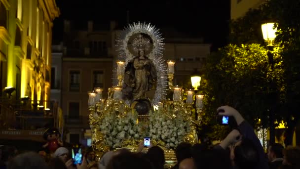 Sevilla Spania Decembrie 2016 Procesiunea Imaculatei Concepții Stradă Luată Decembrie — Videoclip de stoc