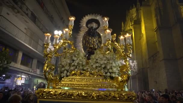 Sevilla España Diciembre 2016 Procesión Inmaculada Concepción Calle Tomada Diciembre — Vídeo de stock