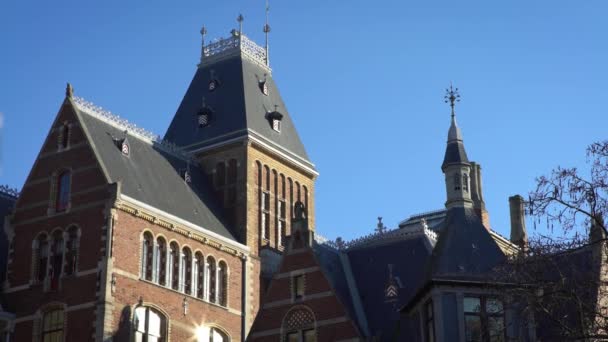 4K帝国博物館は アムステルダムの芸術と歴史に特化したオランダの国立博物館です アムステルダム南ダンのバラに位置 — ストック動画