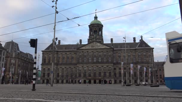 Amsterdã Holanda Dezembro 2015 Palácio Real Amsterdã Dos Três Palácios — Vídeo de Stock