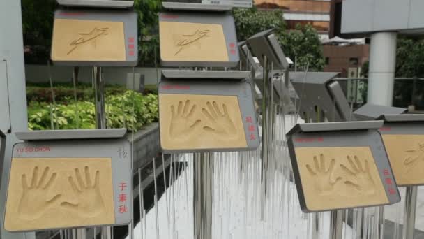 Famosa Impronta Personaggi Famosi Giardino Delle Stelle Durante Periodo Costruzione — Video Stock