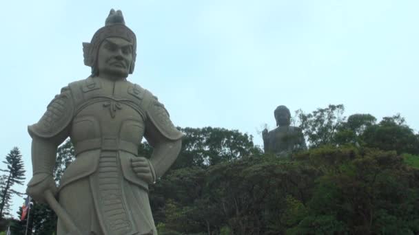 Lantau Adası Ndaki Büyük Buda Tian Tan Buddha Hong Kong — Stok video