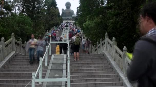 Wyspa Lantau Hongkong Kwiecień 2013 Timelapse Wielki Budda Tian Tan — Wideo stockowe