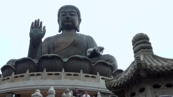 Lantau Island Hongkong Duben 2013 Velký Buddha Tian Tan Buddha — Stock video
