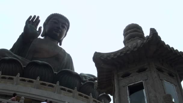 Большой Будда Тянь Тан Будда Острове Лантау Гонконге 2013 Дан — стоковое видео