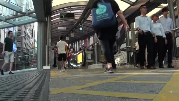 Hongkong September 2014 Rolltreppe Vom Bezirk Soho Der Nähe Von — Stockvideo