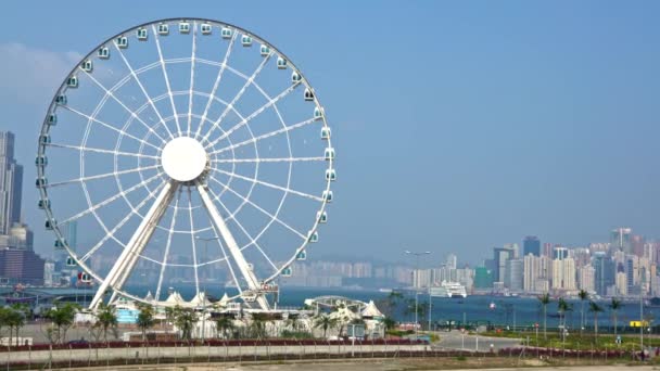 Hongkong Abril 2017 Observación Grandes Ferris Atracciones Centro Hong Kong — Vídeos de Stock