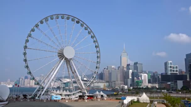 Hong Kong Abril 2017 Observação Grande Roda Gigante Passeios Diversão — Vídeo de Stock