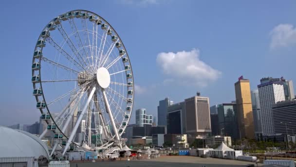 Hong Kong Abril 2017 Observação Grande Roda Gigante Passeios Diversão — Vídeo de Stock