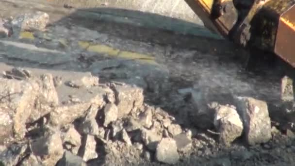 Hongkong Σεπτέμβριος 2014 Εκσκαφέας Όχημα Κατασκευής Σκάψει Έδαφος Οχήματα Αυτά — Αρχείο Βίντεο