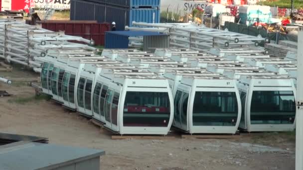 Hongkong Septiembre 2014 Los Trabajadores Parte Superior Andamios Construyen Ferris — Vídeo de stock