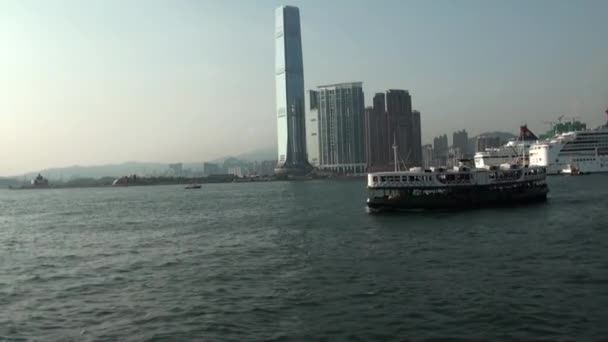 Kowloon Hong Kong Settembre 2014 Hong Kong Island City Vista — Video Stock