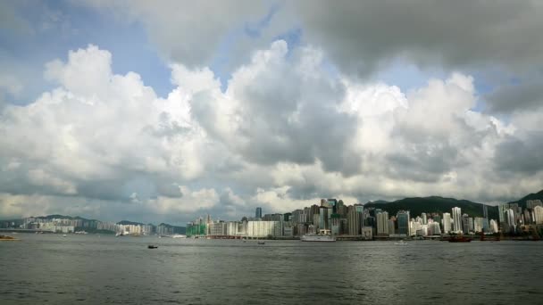 Skyline Île Hong Kong Avec Gratte Ciel Jour Vue Sur — Video