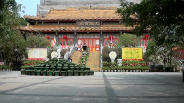 Lantau Island Hongkong April 2013 Timelapse Lin Monastery Tian Tan — Stock Video