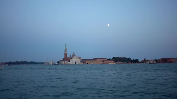 Schöne Ansicht Der Historischen Kirche San Giorgio Maggiore Insel Venedig — Stockvideo