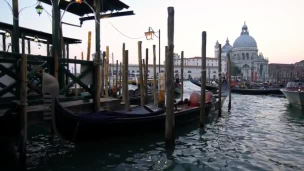 Venedig Italien September 2018 Schöner Blick Auf Die Traditionelle Gondel — Stockvideo