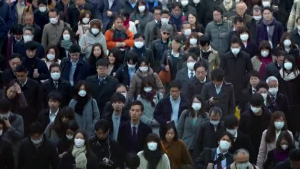 Tokio Japón Febrero 2020 Vista General Gente Negocios Dentro Estación — Vídeo de stock