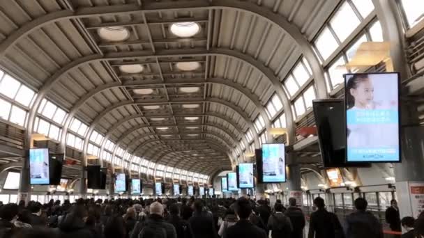 Tokio Japan Februar 2020 Staus Werktagen Morgens Der Städtischen Bahn — Stockvideo