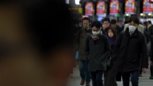 Tokyo Japan Februari 2020 Trage Beweging Van Zakenmensen Shinagawa Station — Stockvideo