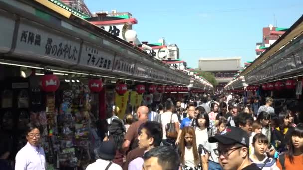 Tokio Japan Oktober 2017 Bewegende Menschenmenge Auf Dem Traditionellen Japanischen — Stockvideo