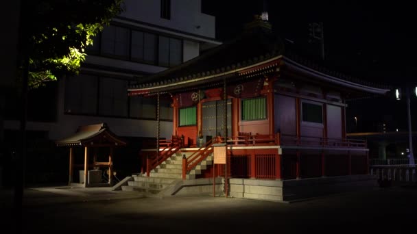Kuil Buddha Kuno Distrik Asakusa Nigth Kuil Shinto Jepang Jalan — Stok Video