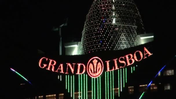 Het Hotel Lisboa Casino Macau Shot Dan — Stockvideo