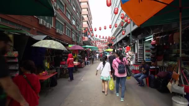 Kuala Lumpur Malásia Abril 2018 Bela Decoração Lanterna Vermelha Chinatown — Vídeo de Stock