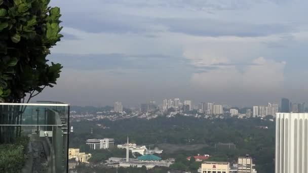 Paisaje Urbano Kuala Lumpur Con Edificios Vista Aérea Paisaje Ciudad — Vídeos de Stock
