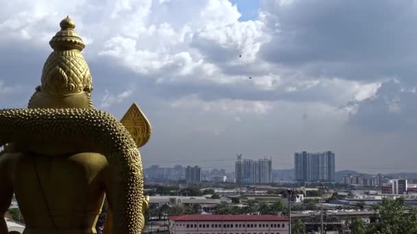 Куала Лумпур Малайзия Апреля 2018 Года Статуя Лорда Муругана Входе — стоковое видео