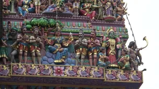 Sri Veeramakaliamman Felle Посвященный Индуистским Богам Кали Маленькой Индии Южной — стоковое видео