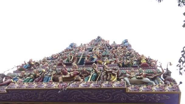 Sri Veeramakaliamman Tapınağı Nın Singapur Dan Güney Kesimindeki Küçük Hindistan — Stok video