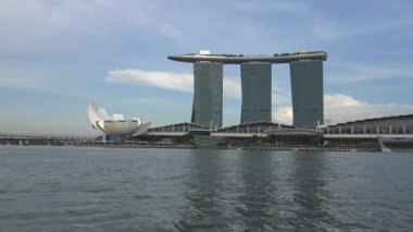 4k, Singapur merkezi Marina Bay Sands lüks oteli.