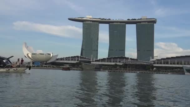 Singapore April 2015 Singapore Centrum Med Marina Bay Sands Lyxhotell — Stockvideo