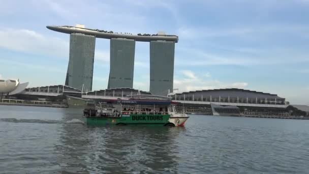 Singapore Aprile 2015 Centro Singapore Con Marina Bay Sands Hotel — Video Stock