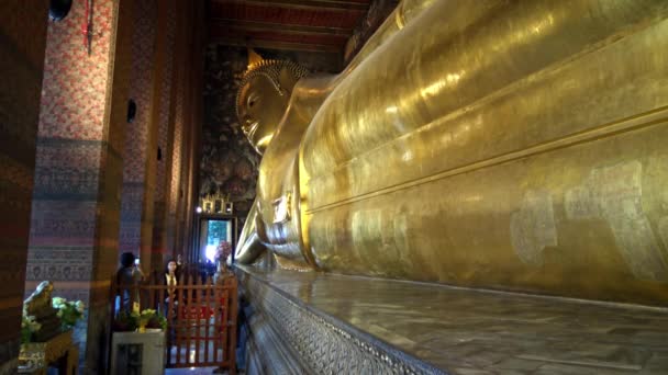 Bangkok Thajsko Duben 2016 Wat Pho Známý Také Jako Chrám — Stock video