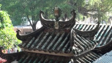 Çin, Macau. Çatı A-Ma Tapınağı, Macau 'daki en eski tapınak. Konfüçyüsçülükten ilham alan tapınak, dua eden Budizm - Dan