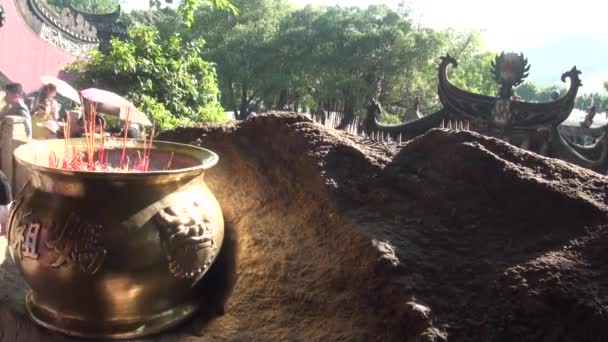 Cina Macao Bastoncini Incenso Sono Burning Temple Tempio Più Antico — Video Stock