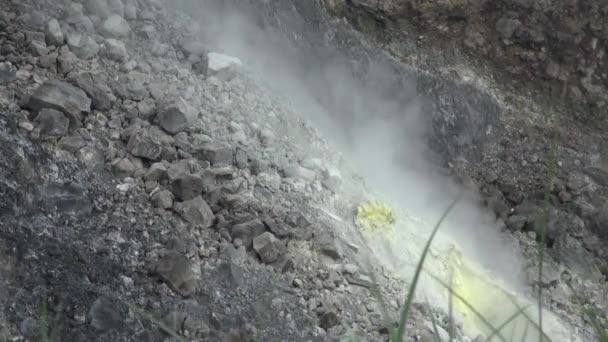 Schwefelhaltige Fumarolen Qixing Gebirge Zentrum Des Yangmingshan Nationalparks Auf Der — Stockvideo