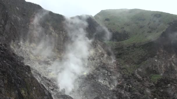 Fumaroles Qixing Mountain Központjában Yangmingshan Nemzeti Park Datun Vulkán Csoport — Stock videók