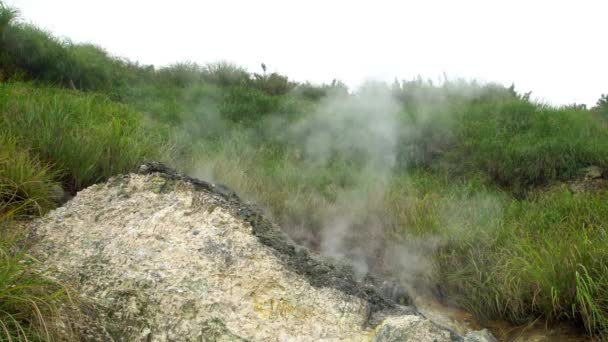 Montagne Valli Della Sorgente Geotermica Calda Nel Parco Nazionale Yang — Video Stock