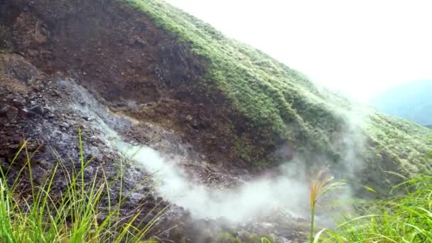 Montagnes Vallées Sources Géothermiques Chaudes Dans Parc National Yang Ming — Video