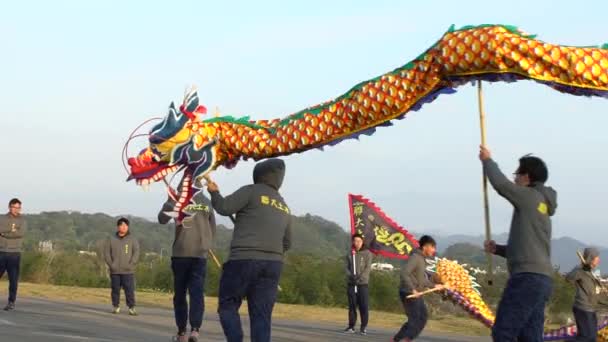 Miaoli Taiwan Febrero 2017 Festivales Cámara Lenta Taiwan Hakka Dragon — Vídeo de stock